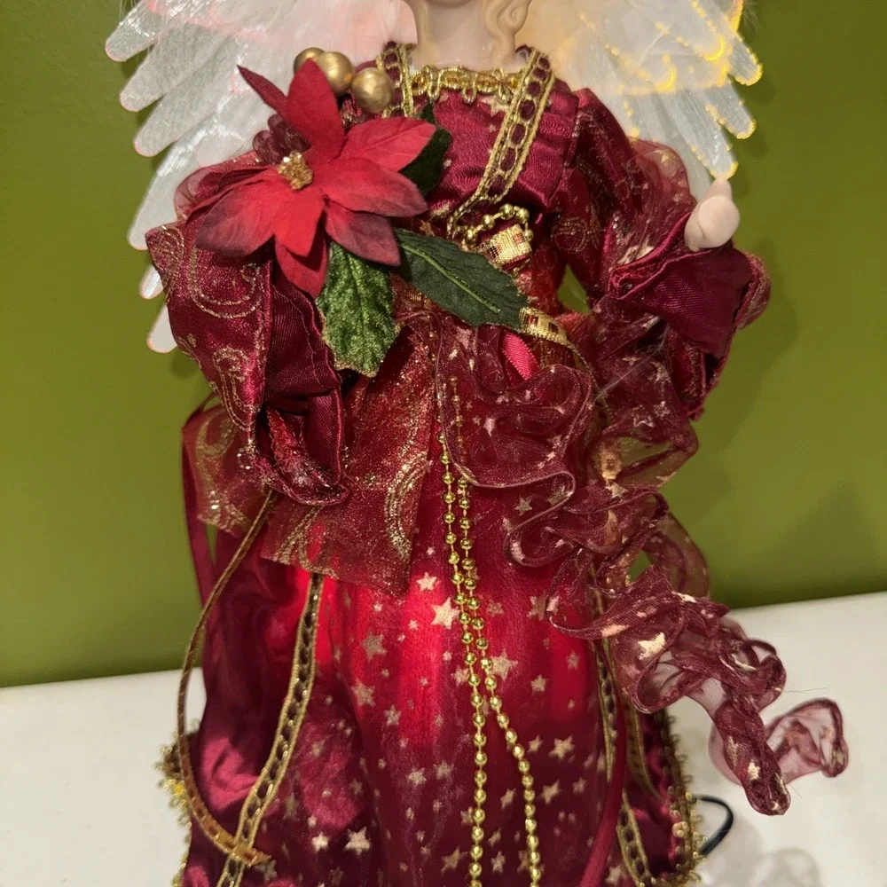 Trim‎ A Home Magical Light Up Angel Fiber Optic Red Christmas Kmart Boxed Tested